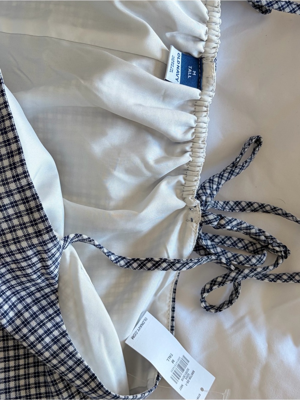 Spaghetti Strap Mini Dress in navy Gingham - Picture 5 of 5